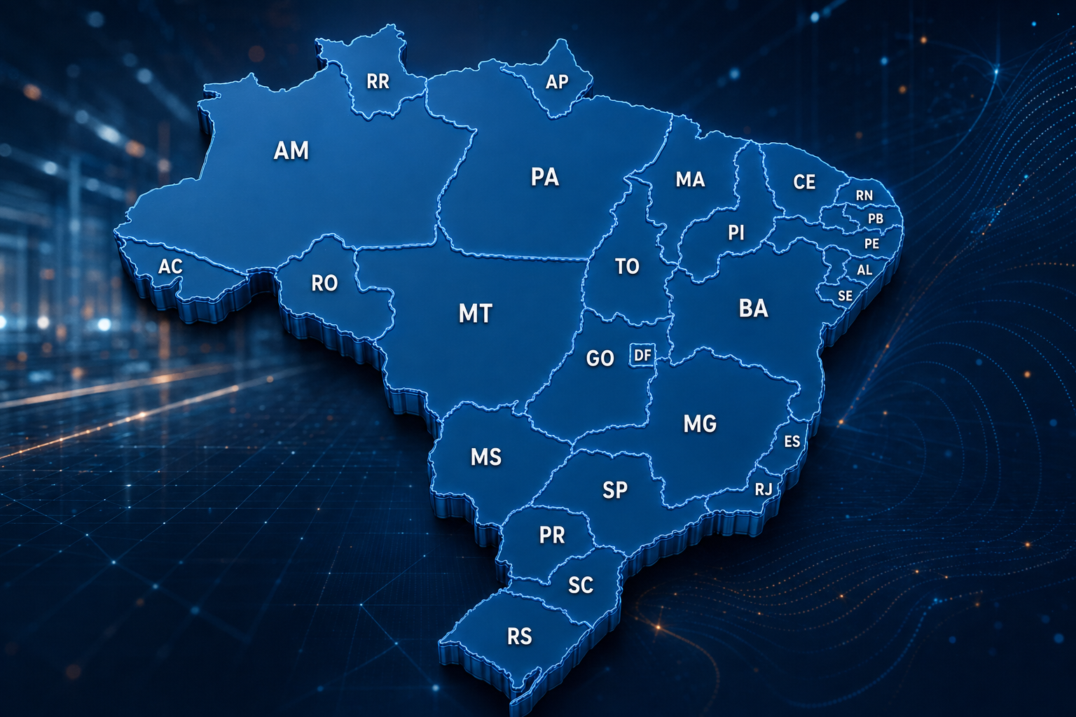 Mapa do Brasil dividido por estados